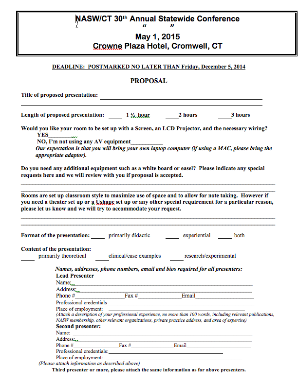 Proposal Form Screenshot